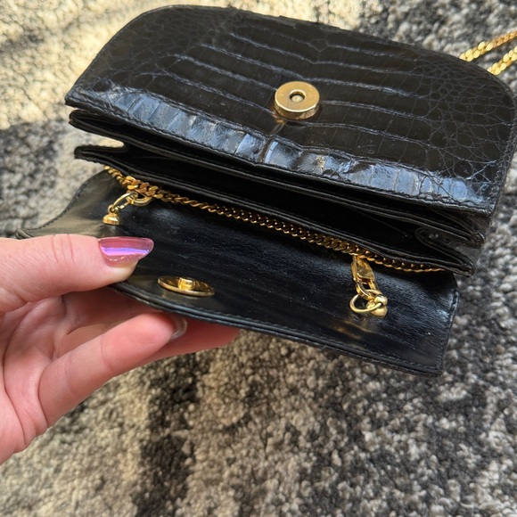 Black Crocodile Mini Jenny Gidding Made in Italy purse - Picture 12 of 12